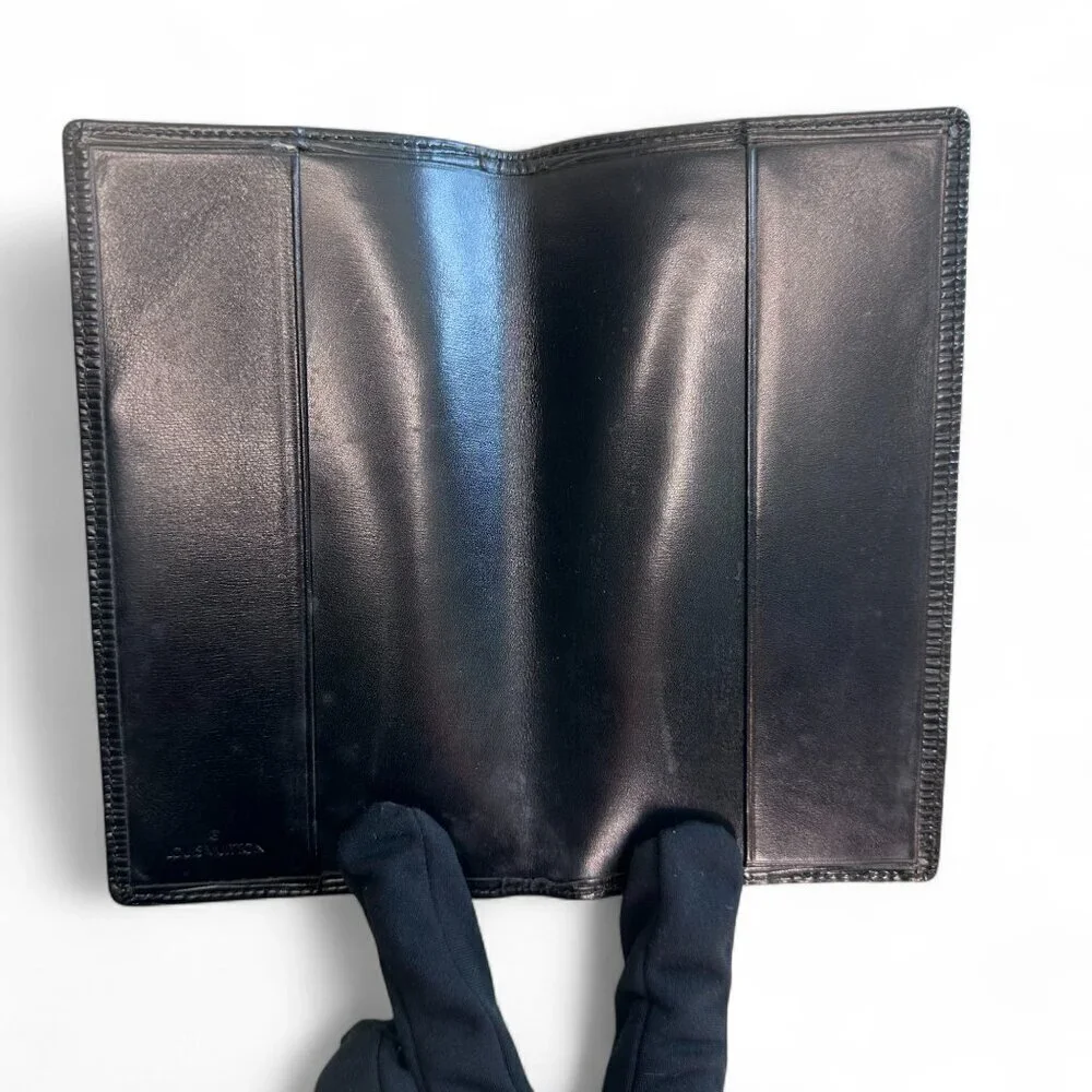 LOUIS VUITTON Epi Black Agenda Bi-Fold Notebook Cover, UNISEX